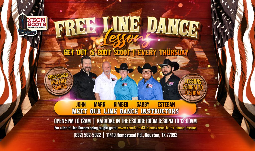 LINE DANCE LESSONS EVERY THURSDAY AT NEON BOOTS