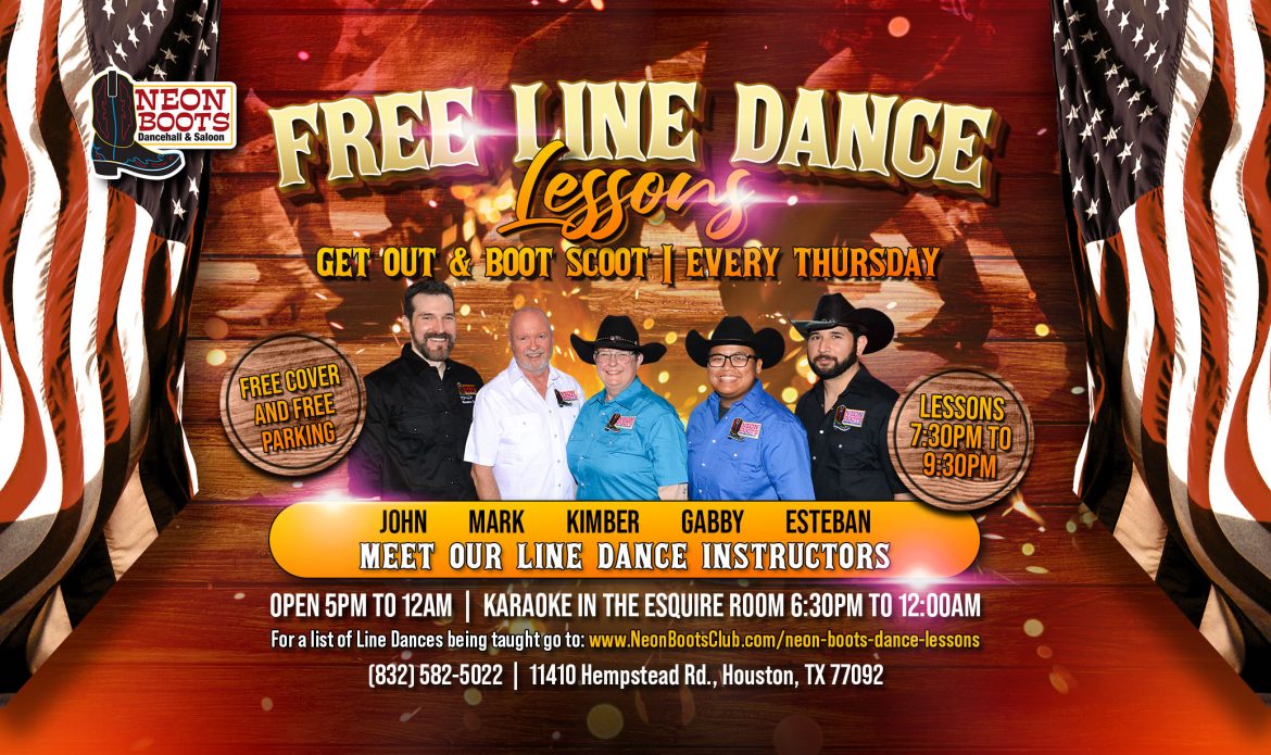 LINE DANCE LESSONS EVERY THURSDAY AT NEON BOOTS